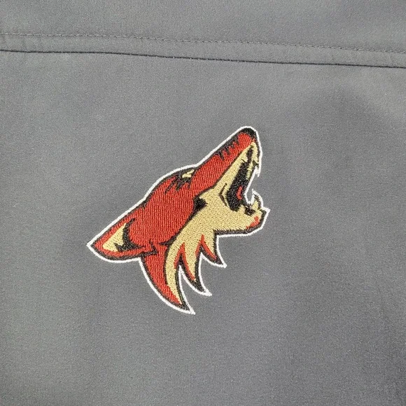 Arizona Coyotes NHL Softshell Jacket Men's Large Gray Embroidered Logo Full Zip